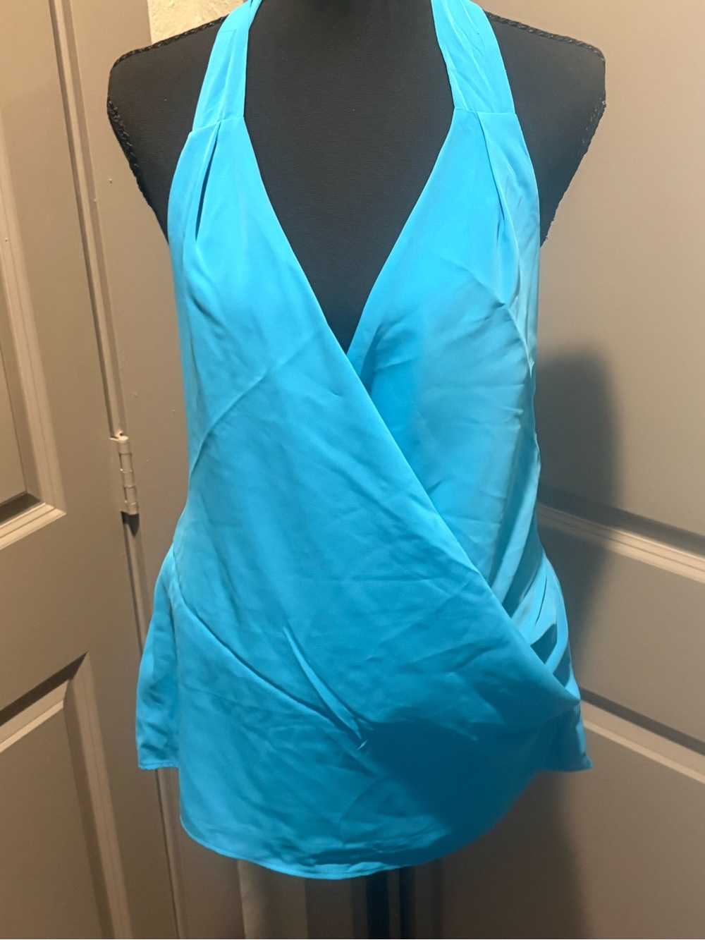 Moa Moa Bright Turquoise Halter Wrap Camisole